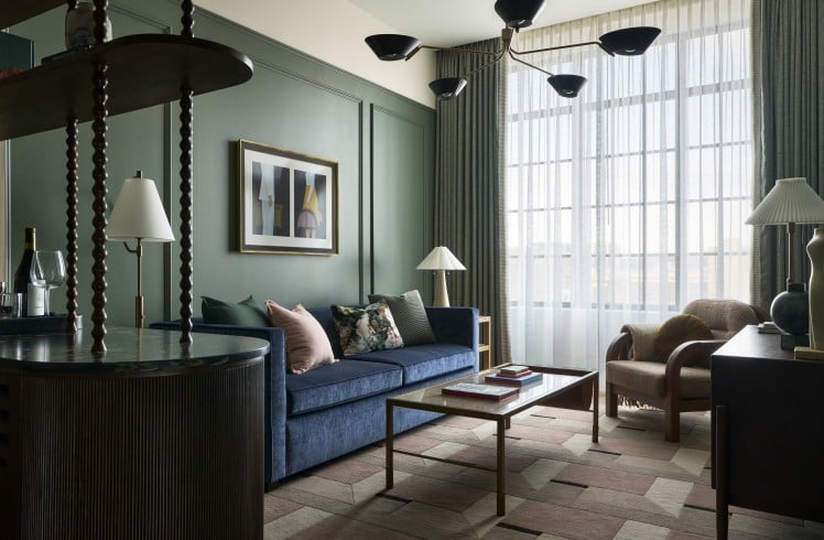 Gertrude Seating Area - Curtains Closed