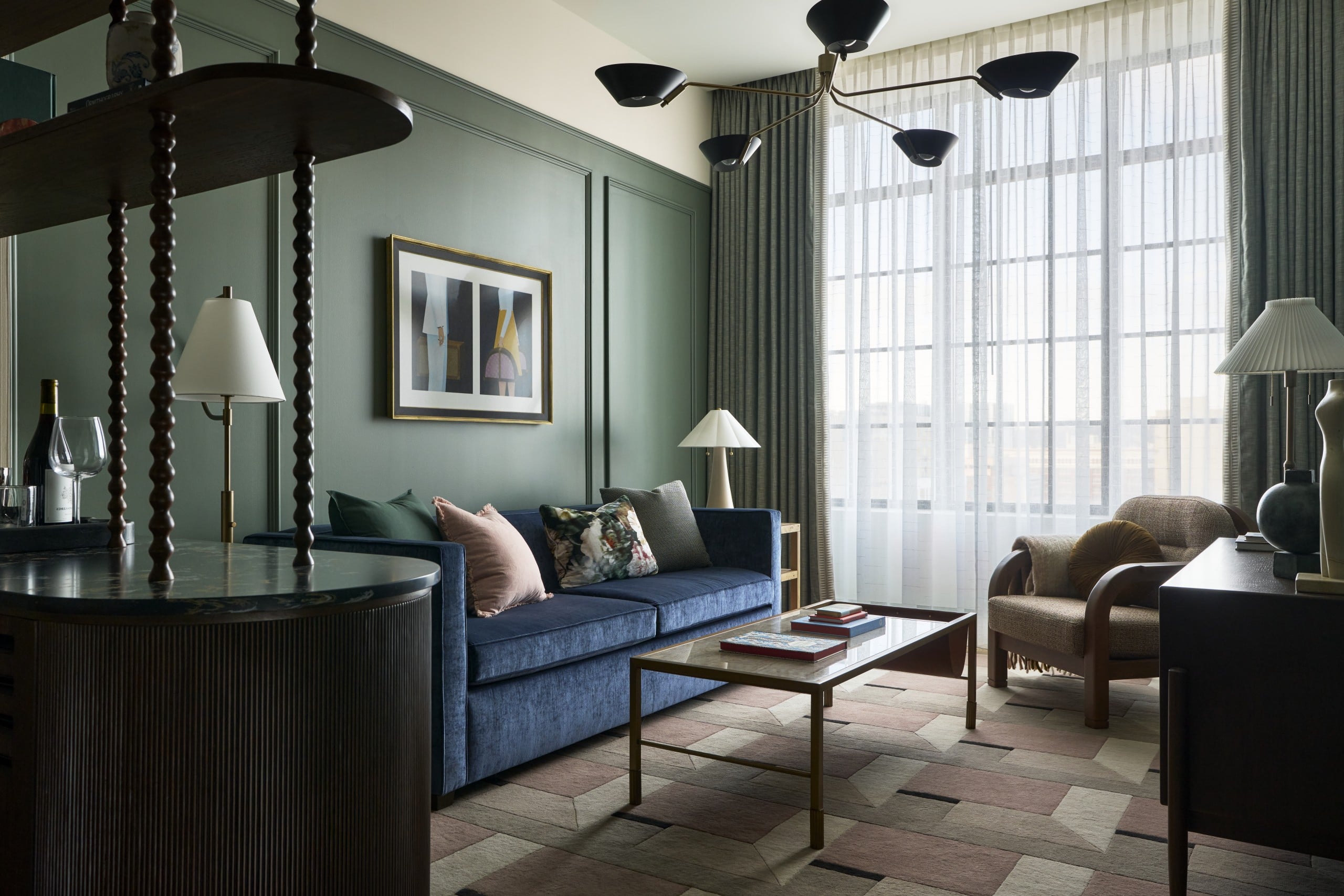 Gertrude Seating Area - Curtains Closed