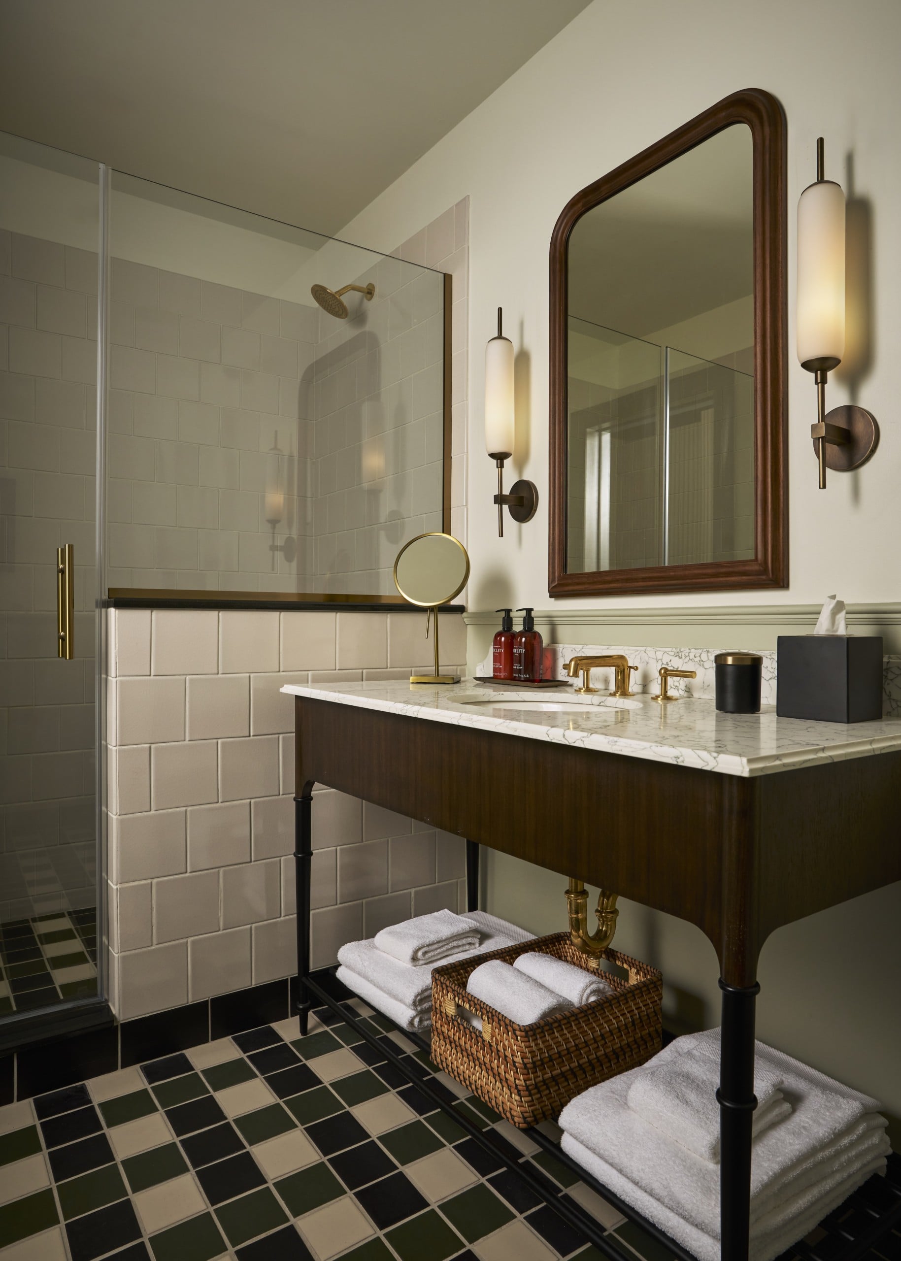 Bathroom in Cincinnati's Fidelity Hotel