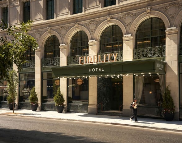 Exterior of Cincinnati's Fidelity Hotel.